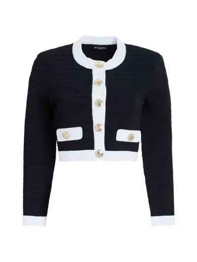 Retroféte Moore Cropped Cardigan In Black White