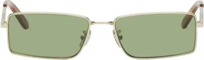 Retrosuperfuture Gold Chopper Sunglasses In Havana Green