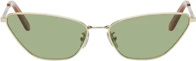 Retrosuperfuture Gold Spillo Sunglasses In Havana Green