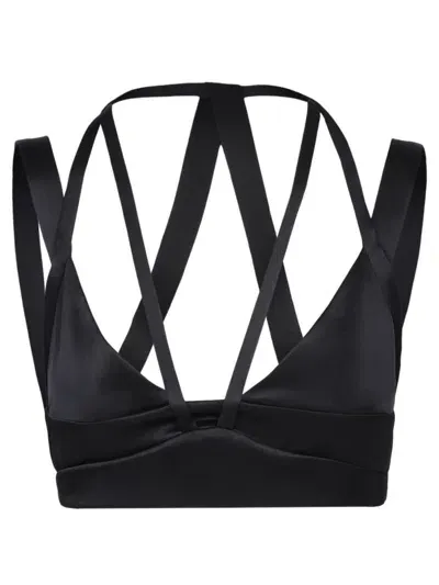 Rev Strap-detail Sleeveless Cropped Top In Black