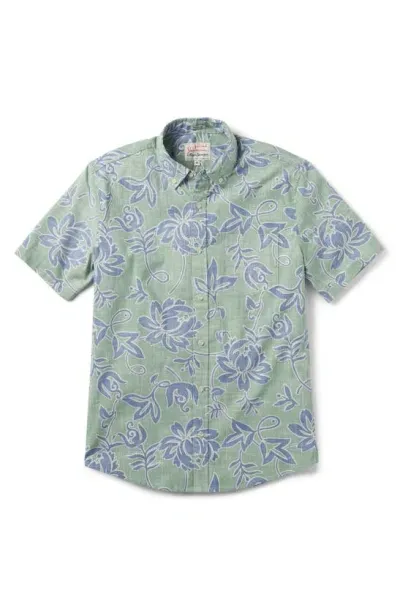 Reyn Spooner X Alfred Shaheen Classic Pareau Tailored Fit Floral Short Sleeve Button-down Shirt In Leaf