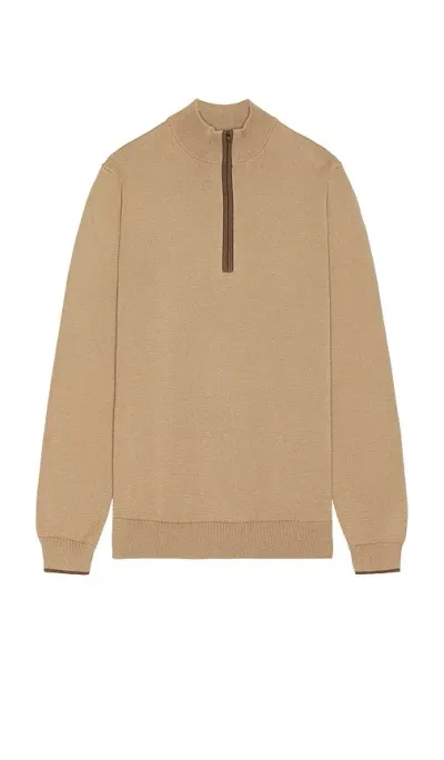 Rhone Commuter 1/4 Zip Sweater In Tan