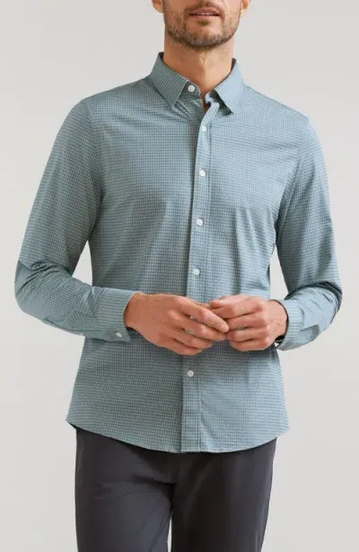 Rhone Commuter Checkered Shirt In Blue/green Check