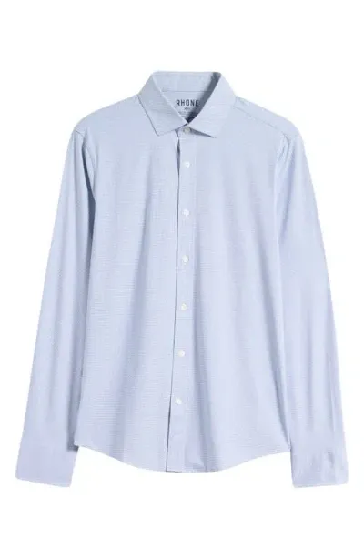 Rhone Commuter Stretch Button-up Shirt In Navy Geo Dot