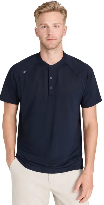 Rhone Delta Pique Band Collar Henley True Navy