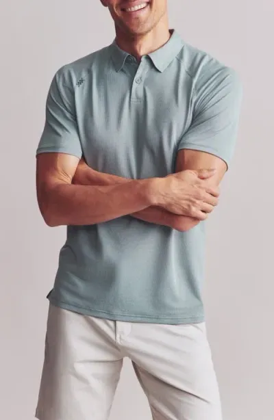 Rhone Delta Piqué Performance Polo In Stormy Sea Green