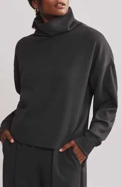 Rhone Dreamglow Mock Neck Top In Black