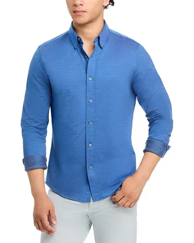 Rhone Slim Fit Long Sleeve Commuter Shirt In Medium Blue Oxford