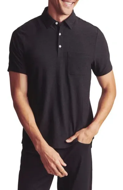 Rhone Wfh Knit Polo In True Black Heather