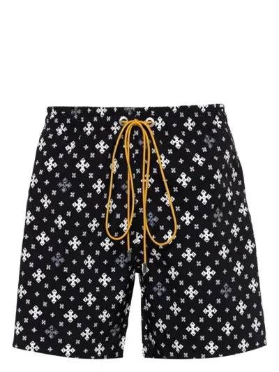 Rhude Cross Bandana Swim Shorts In Black