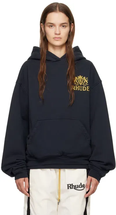 Rhude Black Cresta Cigar Hoodie In 2306 Vtgblack