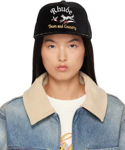 Rhude Wine Country Souvenir Hat In Black