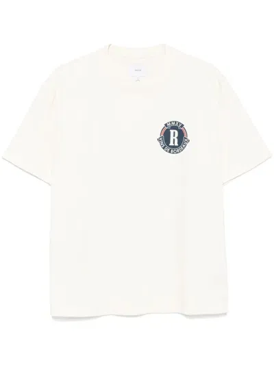 Rhude Bordeaux Printed Cotton T-shirt In White