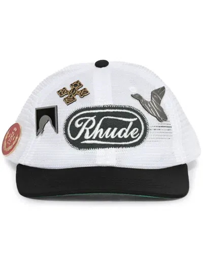 Rhude Logo-patch Trucker Cap In White