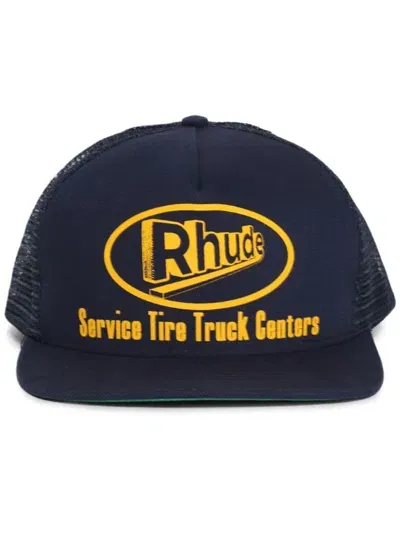 Rhude Service Trucker Cap In Blue