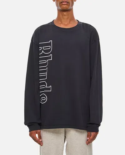 Rhude Side Logo Ls Tee In Black