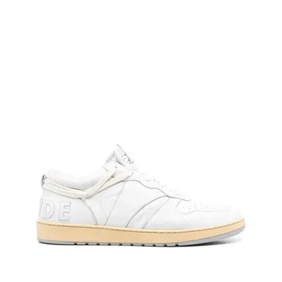 Rhude White Leather Rhecess Sneakers