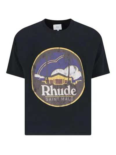 Rhude T-shirt  Saint Malo In Black