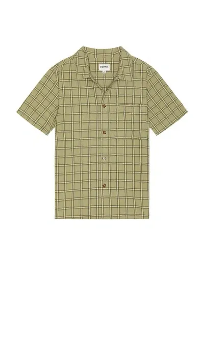 Rhythm Postcard Check Shirt In Green