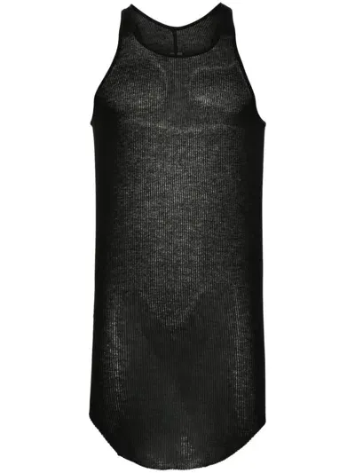 Rick Owens Basic Fine-ribbed Tank Top In Black