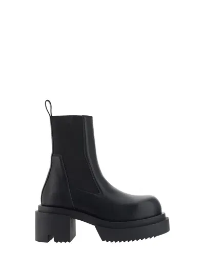 Rick Owens Beatle Bogun Leather Boots In Black