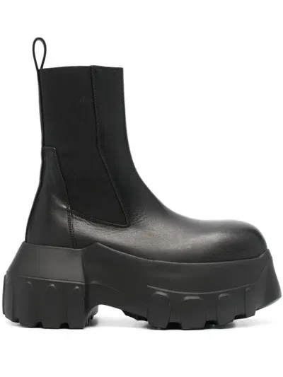 Rick Owens Beatle Mega Tractor Ankle Boots Black In 99 Black/black