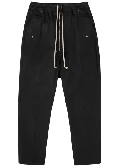 Rick Owens Bela Stretch-cotton Poplin Trousers In Black