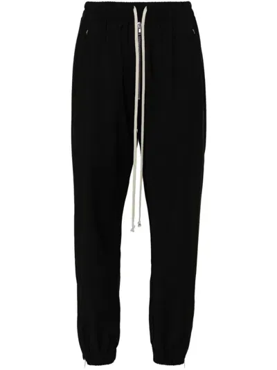 Rick Owens Black Drop-crotch Wool Sweatpants