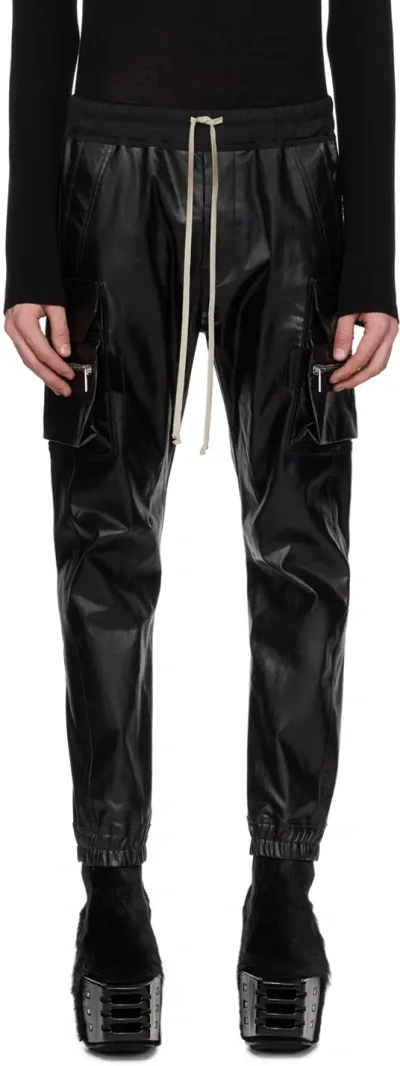 Rick Owens Black Mastodon Denim Cargo Pants In 09 Black