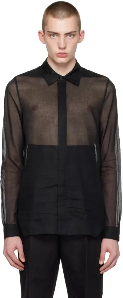 Rick Owens Black Office Shirt In 09 Black