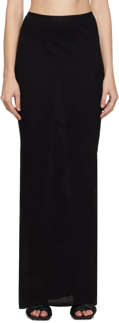 Rick Owens Black Porterville Coda Maxi Skirt In 09 Black