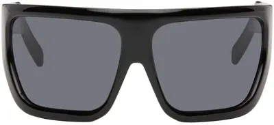 Rick Owens Black Porterville Davis Sunglasses In 0909 Black/black