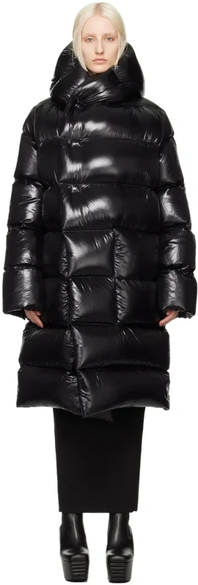 Rick Owens Black Porterville Hooded Liner Down Coat In 09 Black