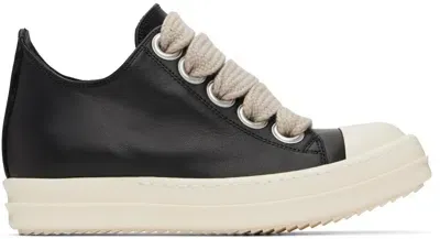 Rick Owens Black Porterville Jumbo Laced Low Sneaks Sneakers