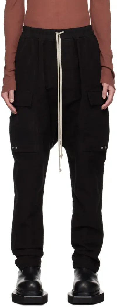 Rick Owens Cropped Drop-crotch Trousers In Black