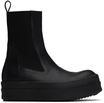 Rick Owens Black Porterville Mega Bumper Beatle Chelsea Boots In 99 Black/black