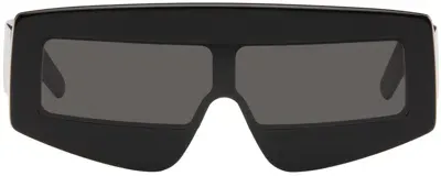 Rick Owens Black Porterville Phleg Sunglasses In 0909 Black/black