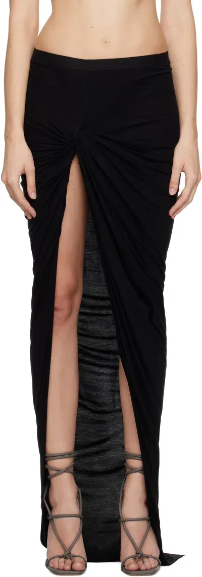 Rick Owens Black Porterville Twist Edfu Maxi Skirt In 09 Black