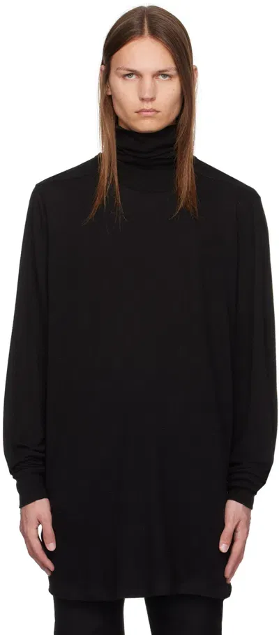 Rick Owens Black Surf T Turtleneck In 09 Black