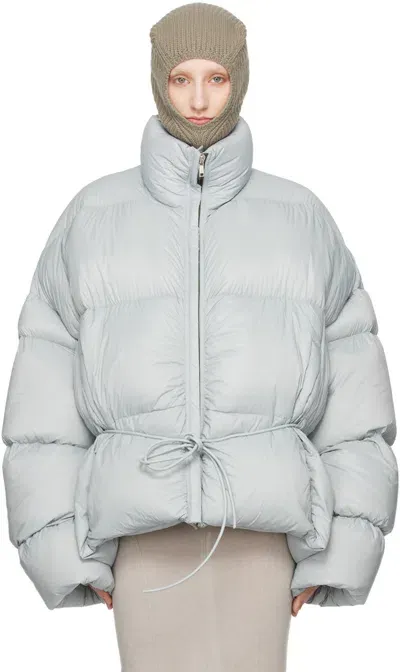 Rick Owens Blue Porterville Sail Down Jacket In 36 Pale Blue