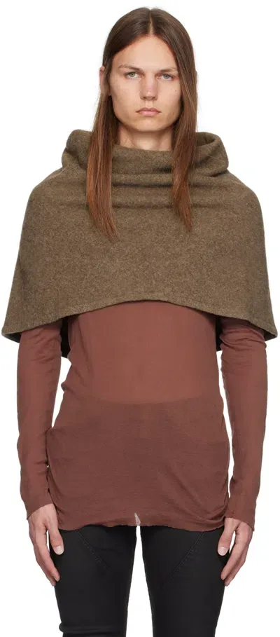 Rick Owens Brown Cowl Scarf In 134 Fawn