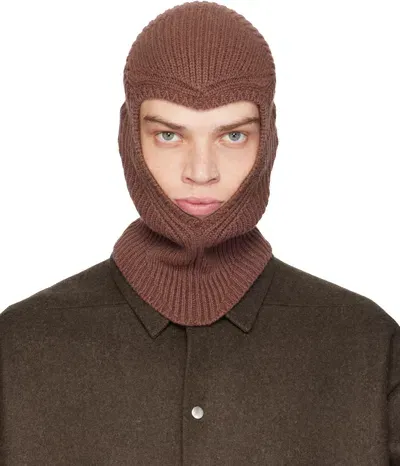 Rick Owens Brown Porterville Skull Balaclava In 93 Throat