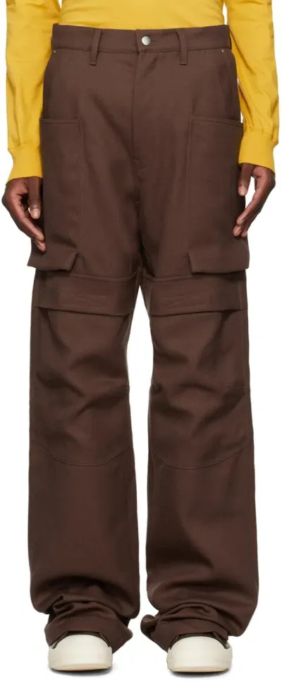 Rick Owens Brown Porterville Stefan Cargo Pants In 93 Throat