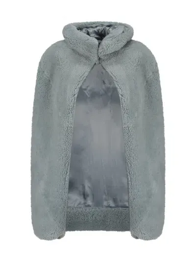 Rick Owens Cape Coat In Pale Blue