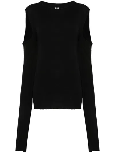 Rick Owens Cape-sleeve Sweater In Black