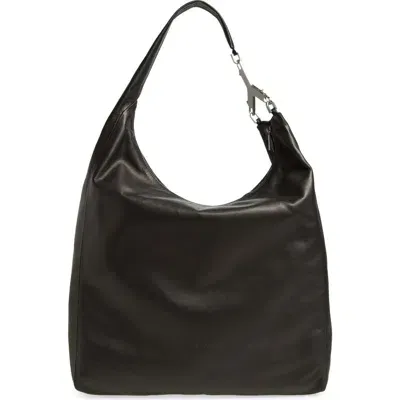 Rick Owens Cerberus Leather Hobo Bag In Black