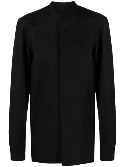 Rick Owens Concealed-fastening V-neck Shirt In Black