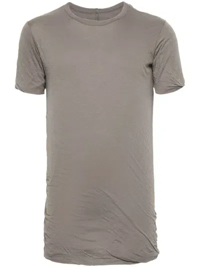 Rick Owens Crinkled Cotton T-shirt In Brown