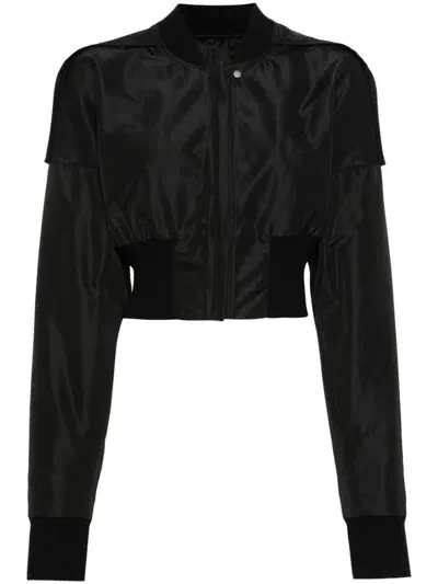 Rick Owens Cropped Bomber Jacket In Black