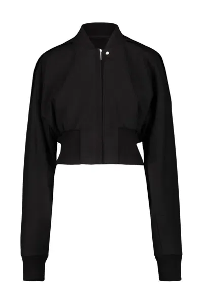 Rick Owens Cropped Flight Jacket In Black